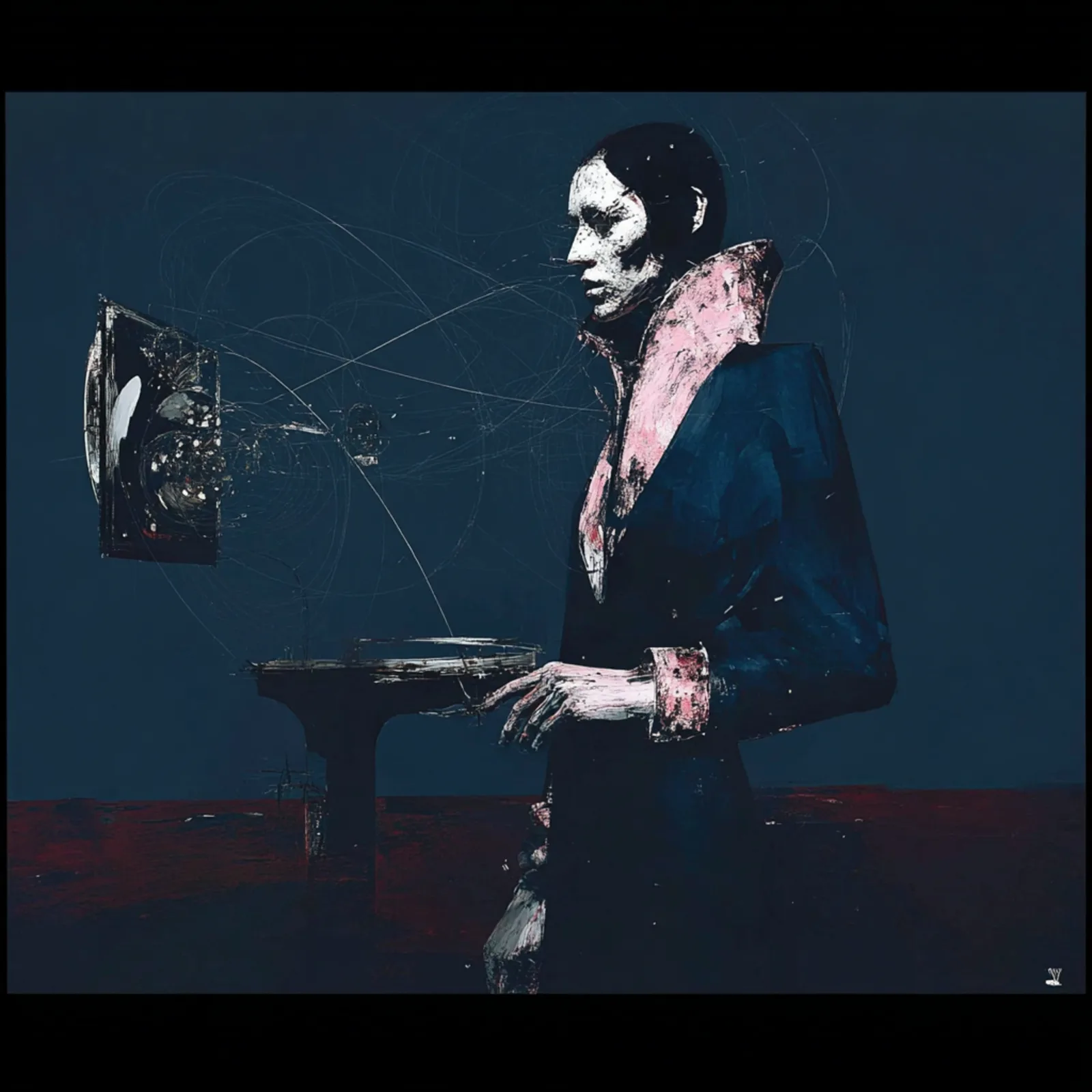 Person at futuristic interface